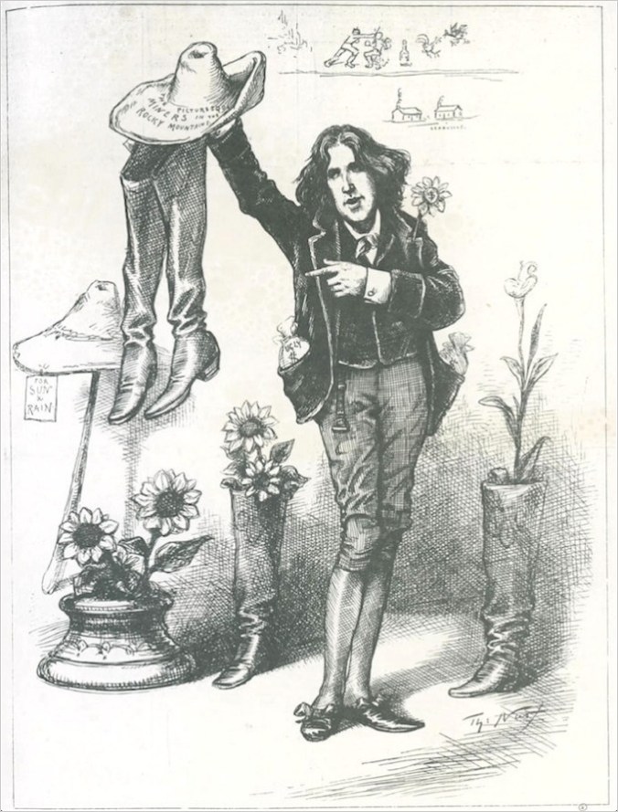 Oscar Wilde nel West, cartoon di Thomas Nast, Harper's Bazar, June 10, 1882