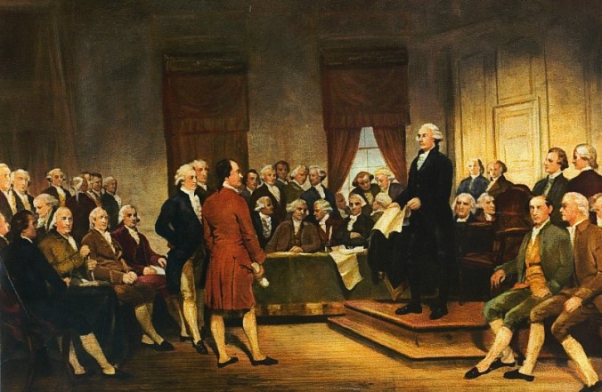 Junius Brutus Stearns, Washington at Constitutional Convention of 1787, signing of U.S. Constitution, 1856