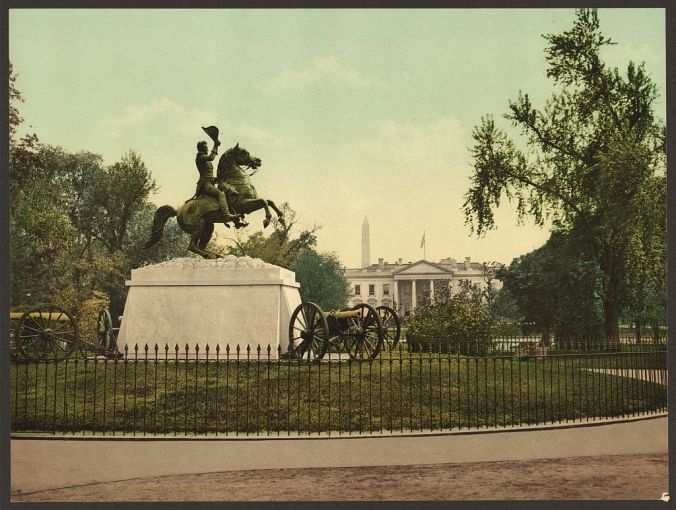 Washington._Jackson_Monument_and_White_House-LCCN2008678237